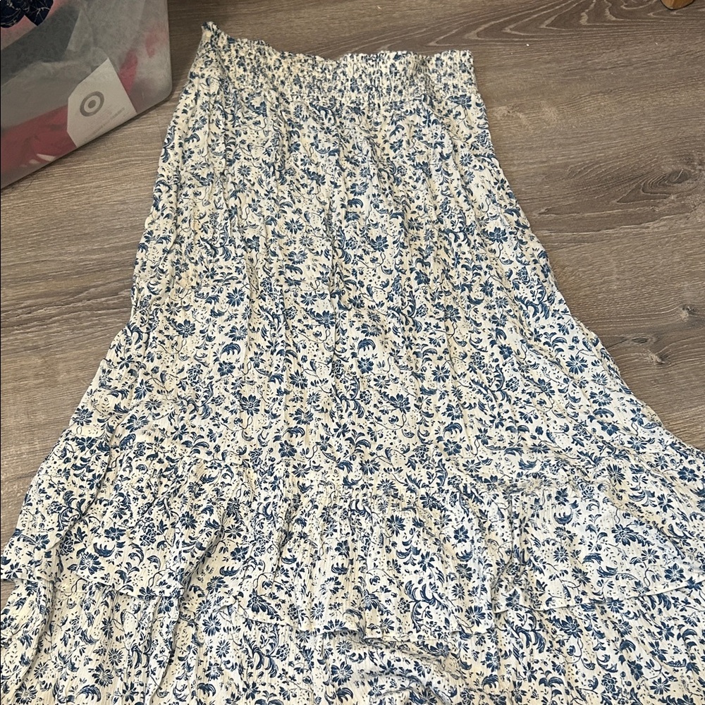 Urban Outfitters Blue Floral Maxi Skirt